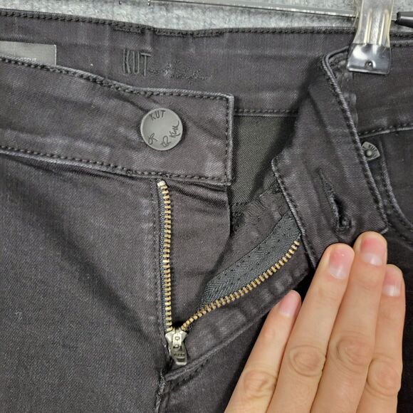 KUT FROM THE KLOTH Black Natalie High Rise Bootcut Denim Jeans SIZE 14 - Picture 4 of 11
